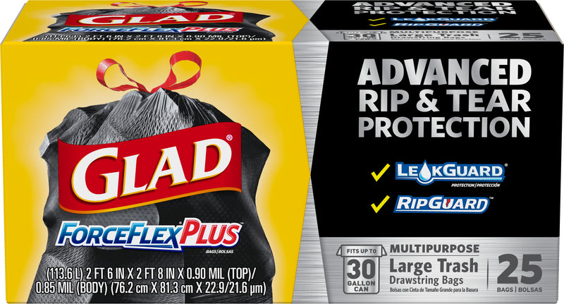 TRASH BAG BLACK 30G 25PK - Pack of 6