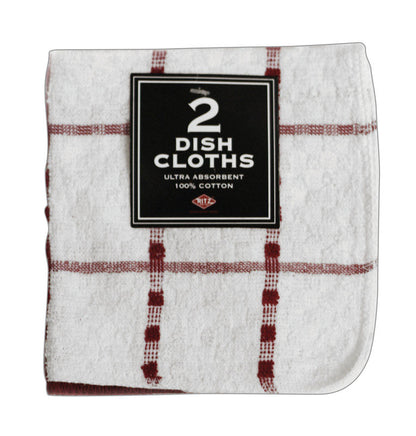 Pair of Emery Jensen dish cloths in paprika color, part of a 2-pack, featuring durable kitchen textiles for cleaning and drying dishes.