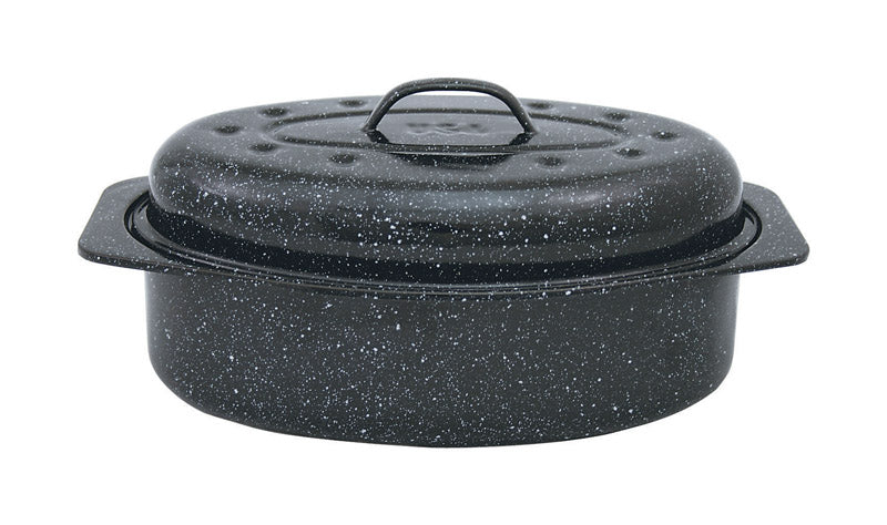 Emery Jensen covered roaster oval 7lb, pack of 2, ideal for roasting meats and poultry in a durable, high-quality broiler/roaster pan.