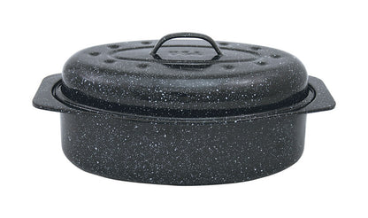 Emery Jensen covered roaster oval 7lb, pack of 2, ideal for roasting meats and poultry in a durable, high-quality broiler/roaster pan.