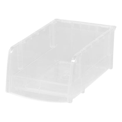 Set of 12 small stacking bins from Emery Jensen, clear plastic storage bins for organization and easy access.