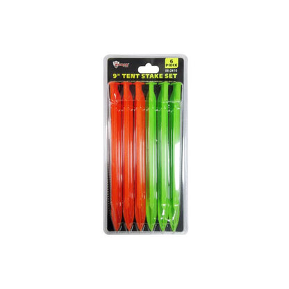 TENT STAKE 6PC 9" - Pack of 12