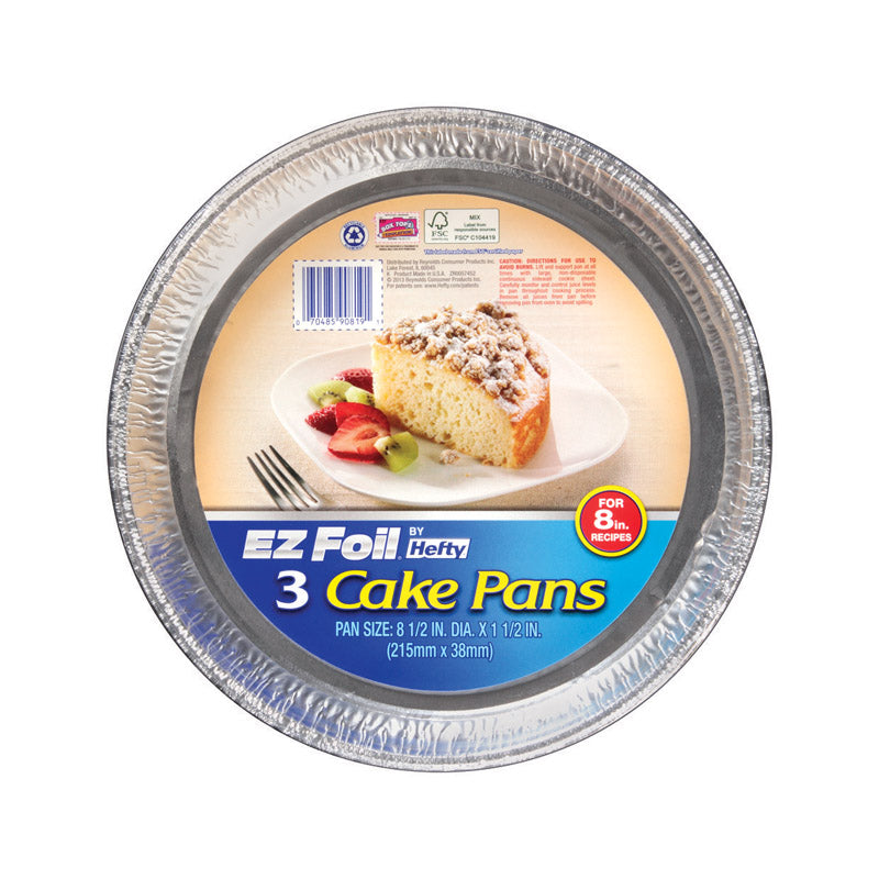 PAN FOIL CAKE RD8-1/2PK3 - Pack of 12