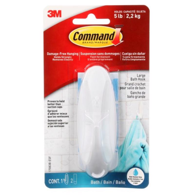 BATH HOOK WHT 4-1/8" L - Pack of 4