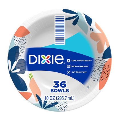 Disposable Emery Jensen 10oz bowls, pack of 8, with white plastic design for serving food or snacks.
