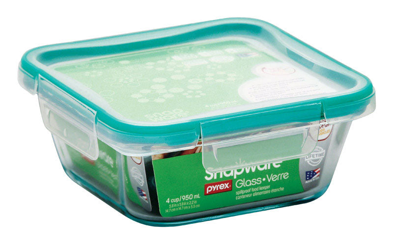 SNPWR SQ W/lid CLEAR 4C - Pack of 4