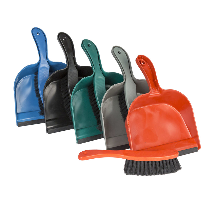 Emery Jensen dust pan 8.5-inch with brush, variety merchandise pack of 24 for cleaning and sweeping tasks.