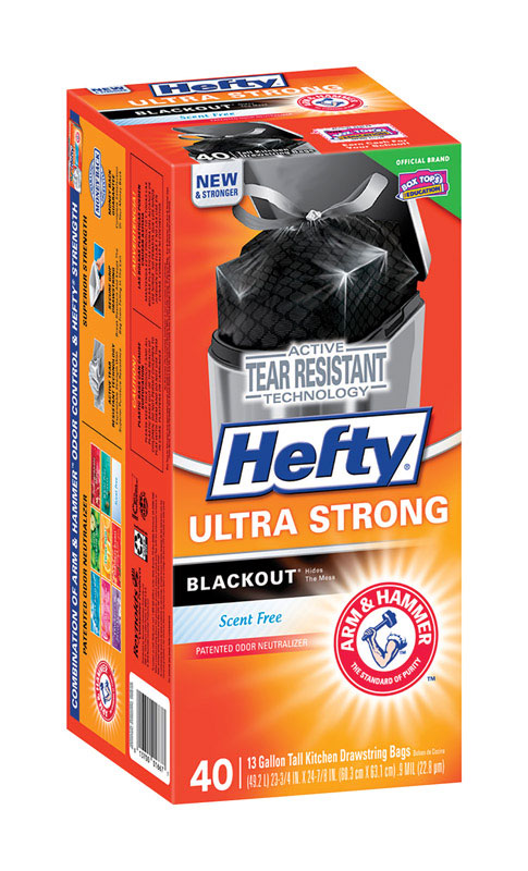 TRASH BAG BLK 13G 40CT - Pack of 6
