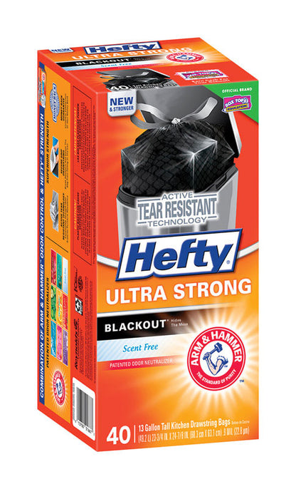 TRASH BAG BLK 13G 40CT - Pack of 6