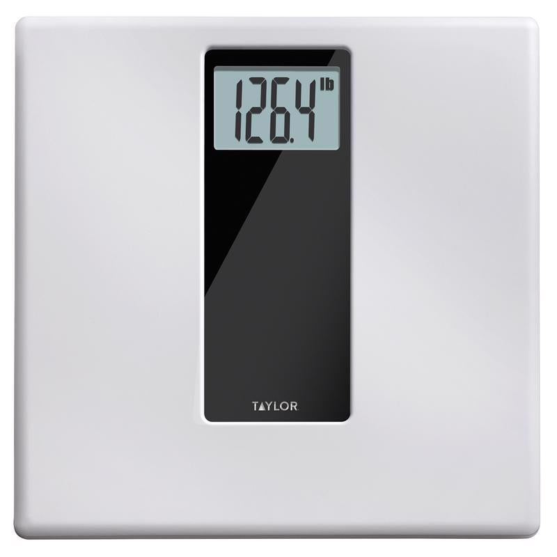 Digital bath scales by Emery Jensen, lithium-powered, pack of 2, featuring sleek glass surfaces and digital display for accurate weight measurement.