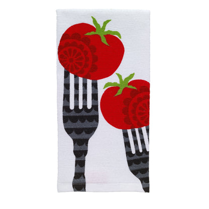 KITCHEN TOWL Fork/tomato - Pack of 6
