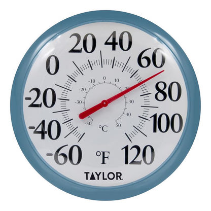 Emery Jensen teal dial thermometer for home use, pack of 4, showing temperature scale and dial face in the image.