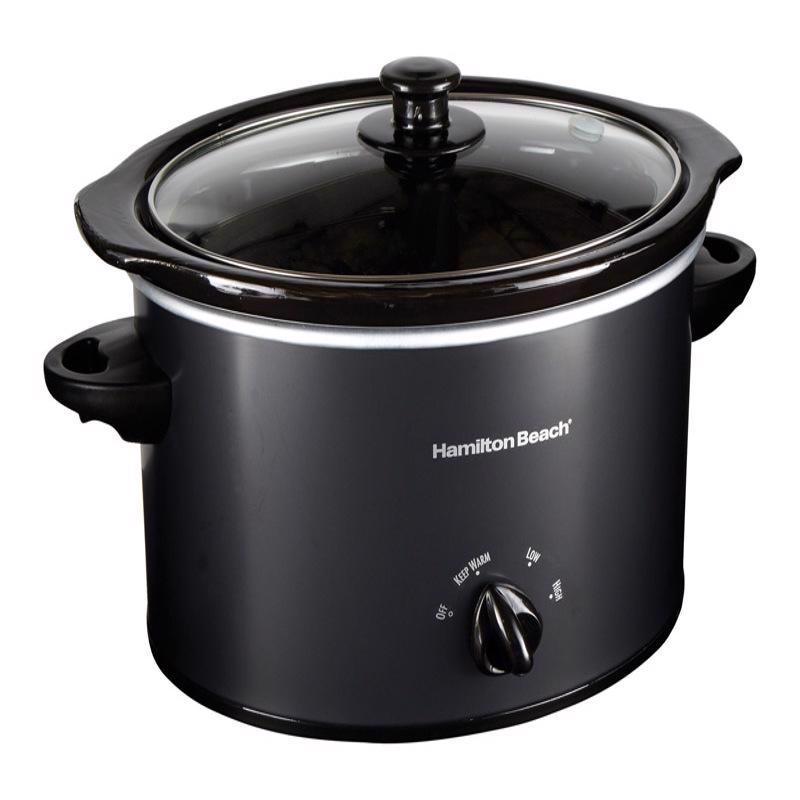 Two black 3-quart slow cooker lids from Emery Jensen, designed to fit slow cookers for convenient meal preparation.