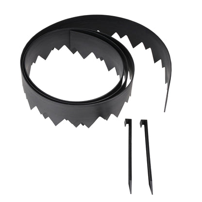 Emery Jensen lawn edging black 20-foot pack of 3 installed along garden border, durable plastic edging for lawn and garden separation