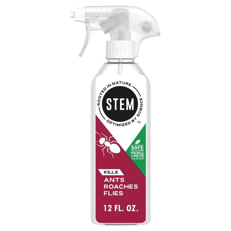 Six Emery Jensen aerosol insecticide cans for ants, roaches, and flies, 12 oz each, with spray nozzles visible in the image.