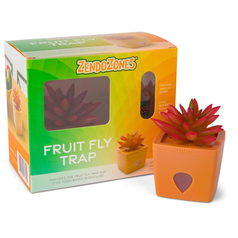 Emery Jensen fruit fly trap pack of 6, insect bait traps with orange and yellow color for effective fruit fly control.