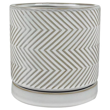 PLANTER CRSS PTRN WHT 6" - Pack of 6
