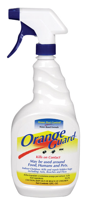 Emery Jensen Orange Guard 32 oz RTU product bottles in a pack of six, ready for pest control application.