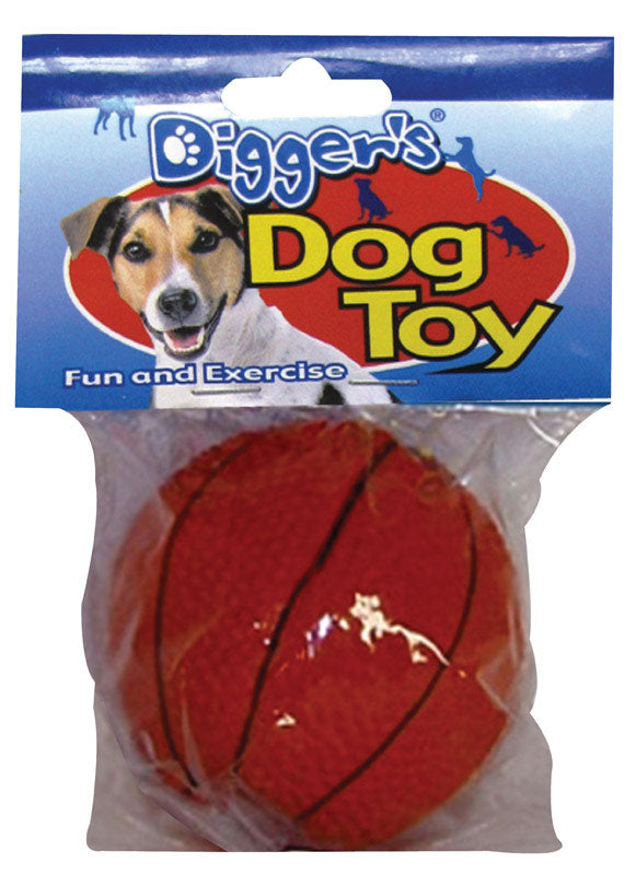 Emery Jensen basketball dog toy for dogs, featuring a durable rubber ball design perfect for play and fetch.