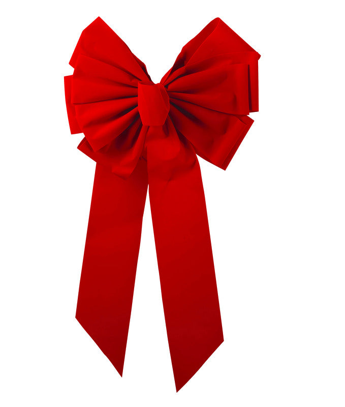 Emery Jensen CMAS BOW VELV 14x28-inch pack of 12, colorful velvet bows and ribbons for gift wrapping or decorations.