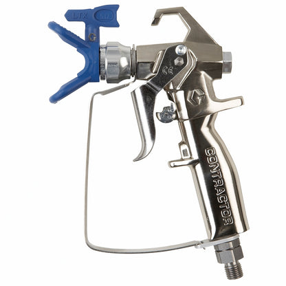 Graco Contractor spray gun with two-finger trigger for precise paint application, shown in a close-up image.