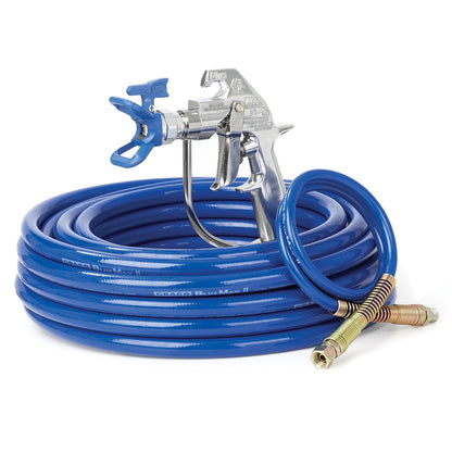 Graco silver spray gun kit with 3/8-inch accessories, featuring a compact design and durable metal components for versatile use