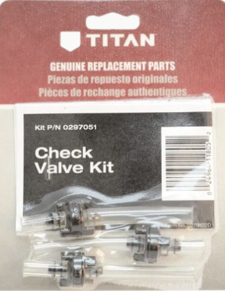 Titan Air Check Valve sprayer accessory, 3-pack, featuring durable plastic construction and easy installation for reliable airflow control.