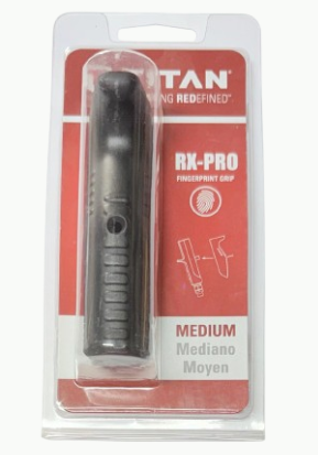 Titan Rx-pro Medium Grip Kit sprayer accessory, showing components and grip features for enhanced spraying performance.