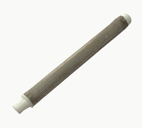 White Titan unthreaded filter with 60 mesh for filters and coalescers, showing the mesh structure and filter frame.