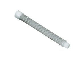 White Titan threaded filter with 60 mesh for filters and coalescers, showing the detailed mesh surface.