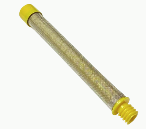 Titan threaded filter with 100 mesh yellow filter element, designed for filtration and coalescing applications.