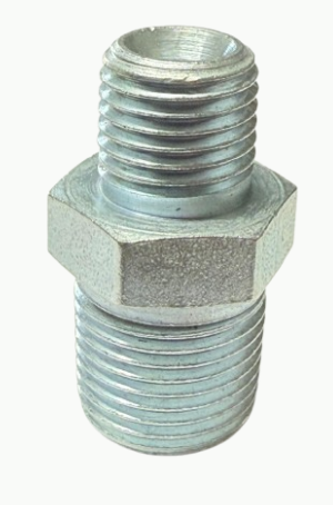 Titan 1/4M x 3/8M union for sprayer accessory, rated for 5000 PSI, shown in a detailed technical image.