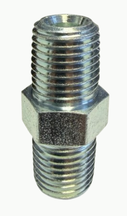 Titan 1/4M x 1/4M union for sprayer accessory, rated for 5000 psi, shown in a detailed close-up image
