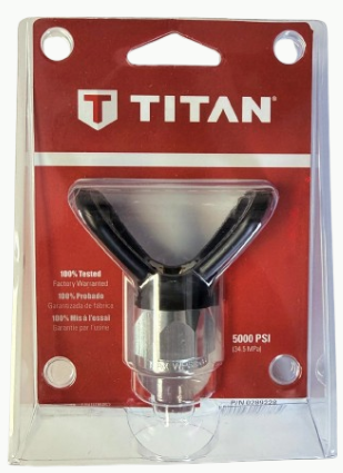 Titan TR-1, SC-6+, TR-2 Tip Guard sprayer accessories shown in the image with detailed components and setup.