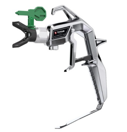 Titan Controlmax Pro Gun for airless sprayers, featuring ergonomic design and high-performance spray nozzle for painting projects.