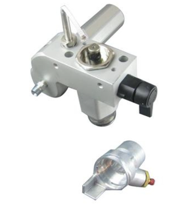 Titan sprayer accessory fluid section assembly, packaged, with visible hoses and fittings for industrial spraying equipment.