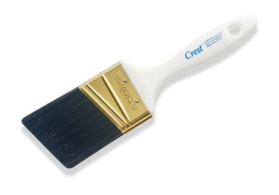 Set of 12 Corona Brush Crest 1.5-inch paint brushes with natural bristles, ideal for detailed painting projects.