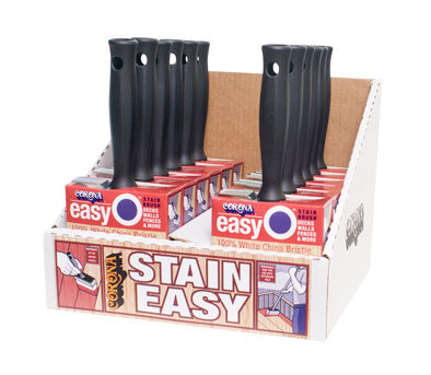 Corona Brush EASY O DISPLAY 335 paint brushes arranged on a display rack, showcasing professional-quality paint brushes.