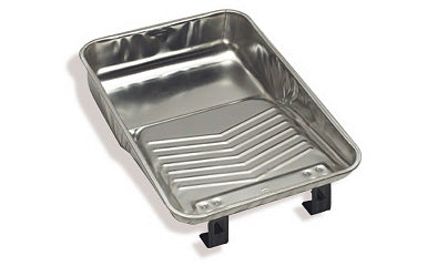 Set of 10 medium metal trays with 3 Qt. capacity and 9-inch size, designed for use with Corona Brush paint brushes.