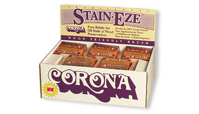 Corona Brush Stain-eze DISPLAY 311 paint brush with synthetic bristles and ergonomic handle for stain and finish application.