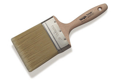 Set of six Corona Brush Triumph 4-inch paint brushes, ideal for detailed wall and furniture painting projects.