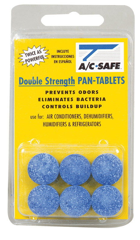Emery Jensen A/C accessories cleaner tablets for air conditioning pans, used to maintain cleanliness and airflow efficiency.