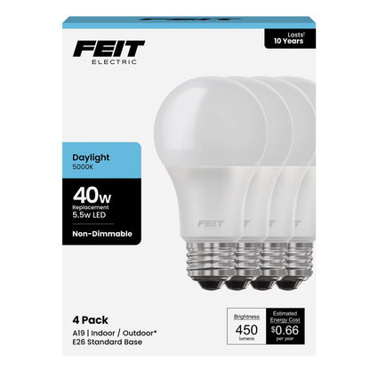 LED A19 E26 40W DL 4PK