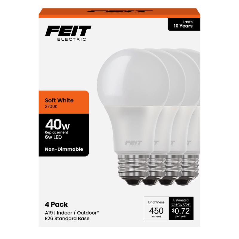 LED A19 E26 40W SW 4PK