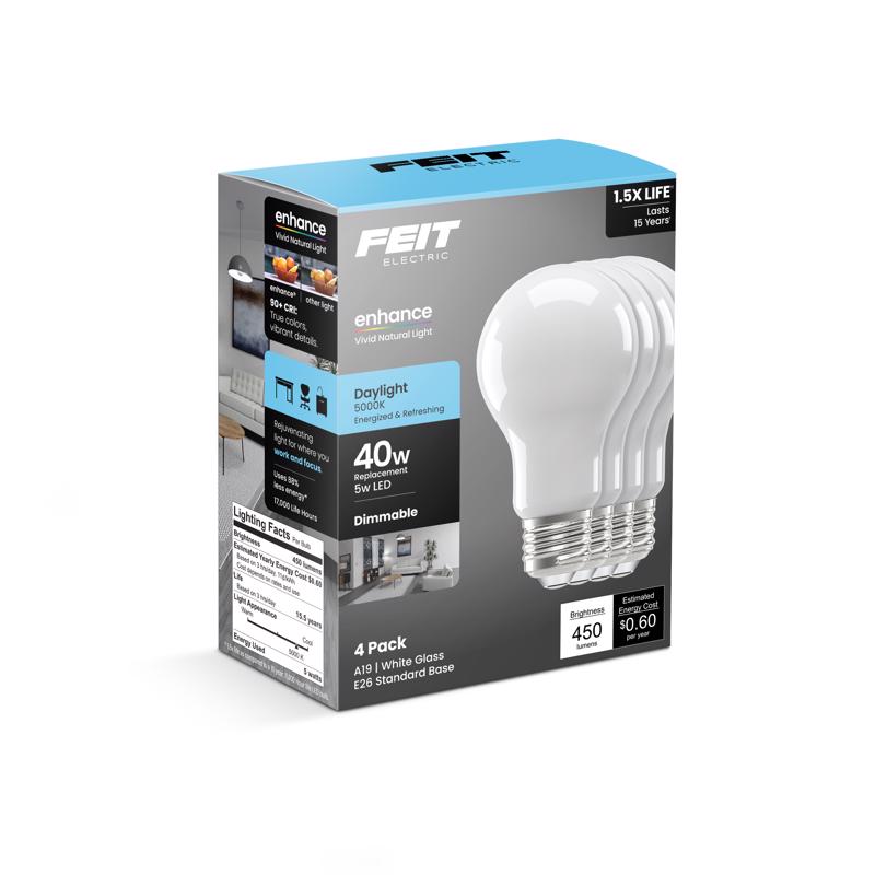 LED A19 E26 DL 40W 4PK