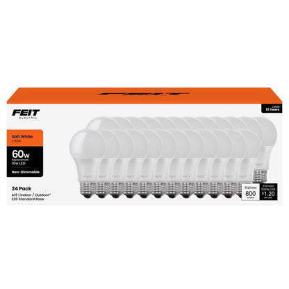 LED A19 E26 SW 60W 24PK