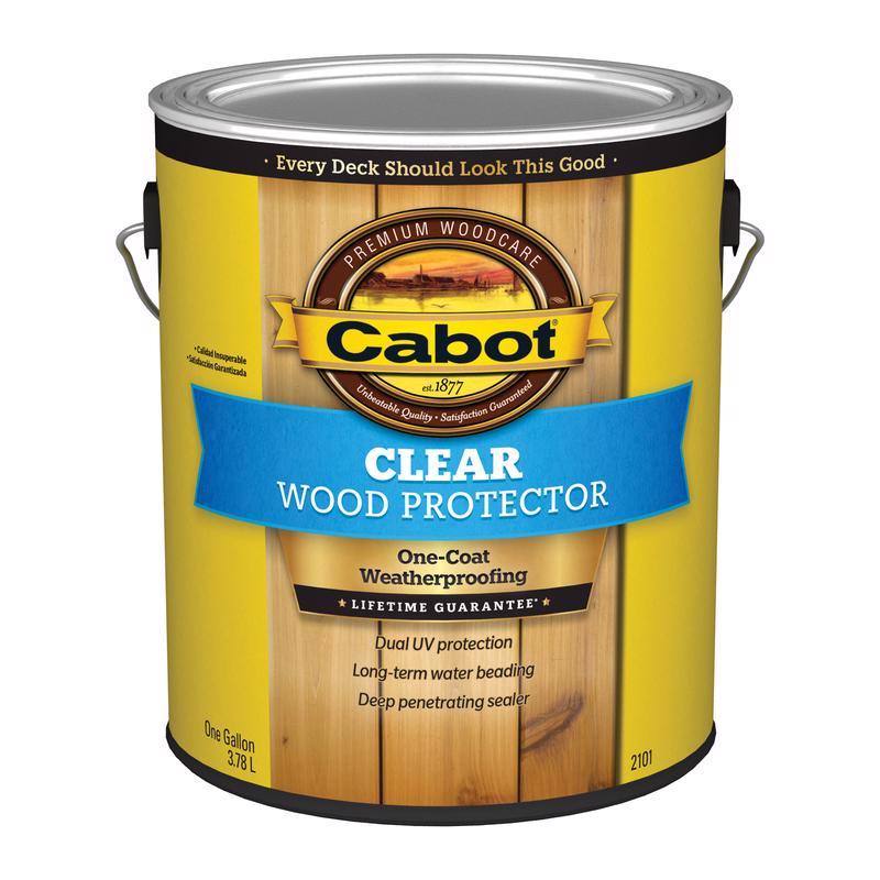 Emery Jensen above ground Cabot CLR WD protective wood stain in 1-gallon bottles, pack of four for outdoor wood protection.
