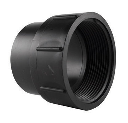 ABS adapter 2-inch spigot FPT fitting by Emery Jensen for DWV plumbing applications.