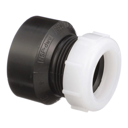 Emery Jensen ABS DWV fittings adapter trap 1.5x1.25 for plumbing, made of durable ABS plastic, shown in the image.