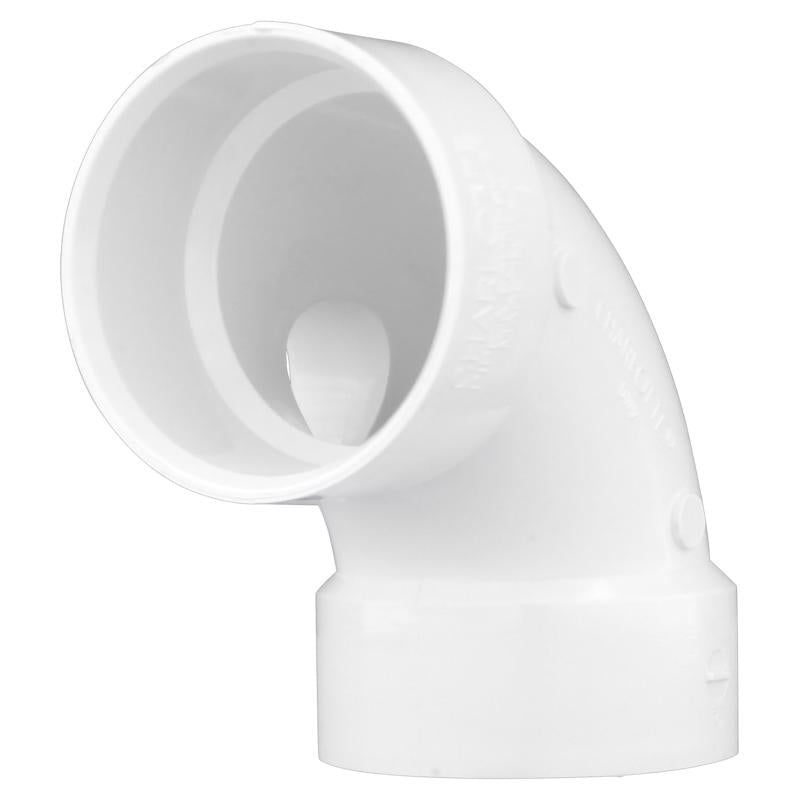 ABS DWV elbow side inlet fitting in 3x3x2 size by Emery Jensen, used for drainage pipe connections.
